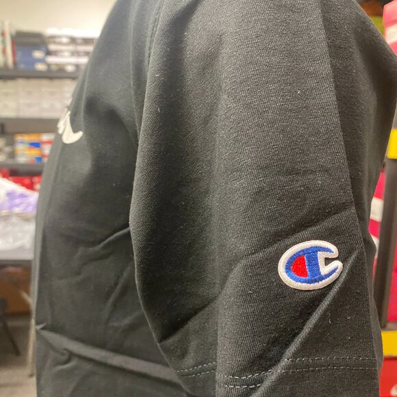 Champion BLACK Crew neck Short Sleeve T-shirt Men's US Size Medium - Picture 2 of 5